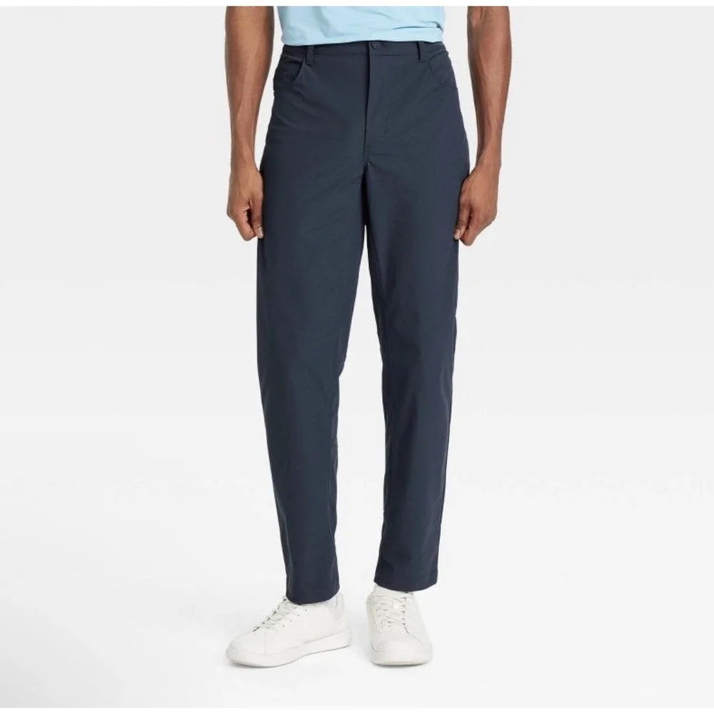 All in Motion Mens Golf Pants Navy Blue Stretch Recycled Polyester 30x32 NEW